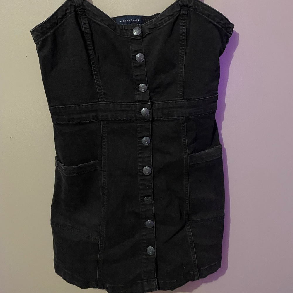 aeropostale black jean dress, medium